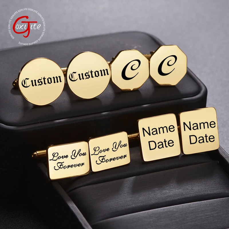 Goxijite Stainless Steel Customized Engraving Name Pattern Cufflinks For Men Charming Male Shirt Accessories Party Wedding Gift 
Goxijite Stainless Steel Customized Engraving Name Pattern Cufflinks For Men Charming Male Shirt Accessories Party Wedding Gift