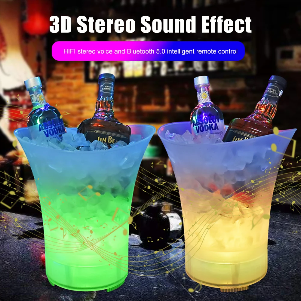 Champagne Beer LED Ice Buckets 5L Large Capacity Wine Beer Ice Buckets With Bluetooth Speaker Drink Container For Home Bar
Champagne Beer LED Ice Buckets 5L Large Capacity Wine Beer Ice Buckets With Bluetooth Speaker Drink Container For Home Bar