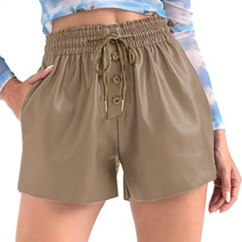 Fashion 2022 Women Shorts Summer Casual Wear Solid Color Casual Faux Leather Drawstring Smooth Short Pants Women Clothing
Fashion 2022 Women Shorts Summer Casual Wear Solid Color Casual Faux Leather Drawstring Smooth Short Pants Women Clothing