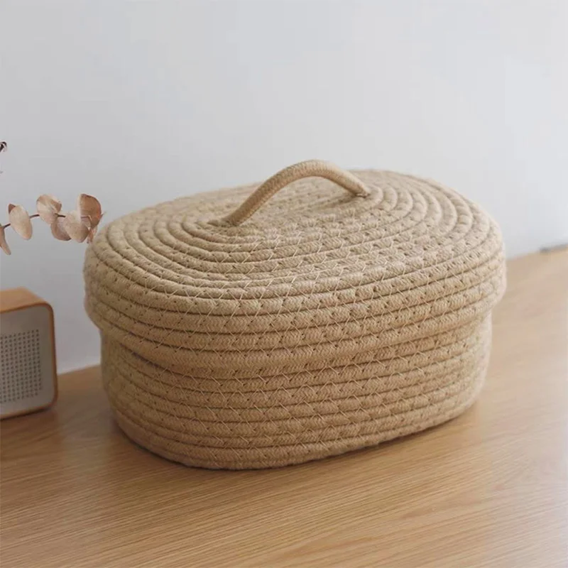 1PC Multifunctional Desktop Storage Simple Dustproof With Lid Cotton Thread Handmade Woven Storage Box
1PC Multifunctional Desktop Storage Simple Dustproof With Lid Cotton Thread Handmade Woven Storage Box