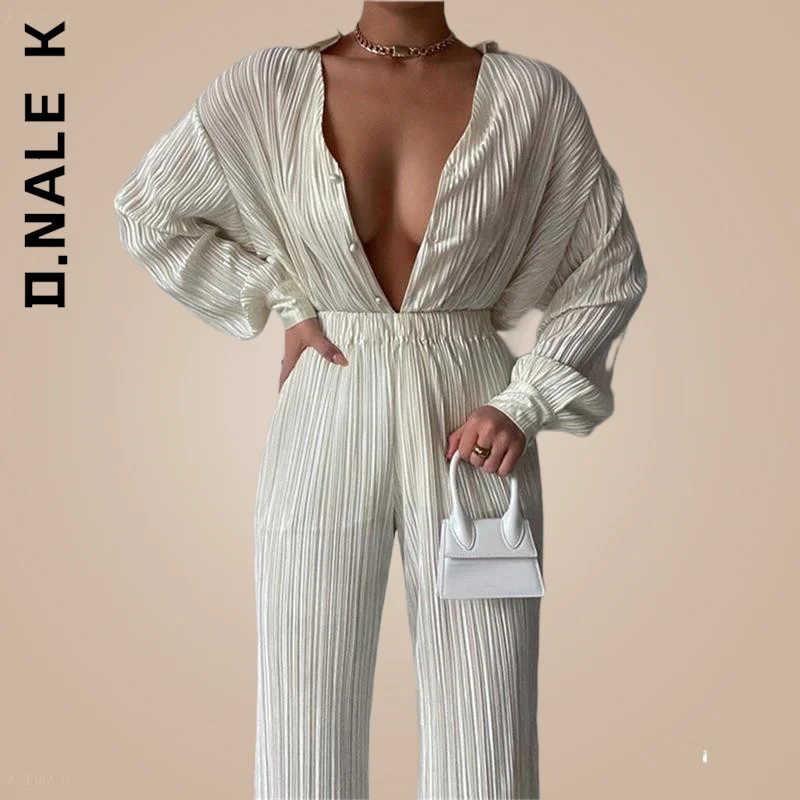 D.Nale K Fashion Women Set Soft Women's Suit Vintage Long Pants Pleated Notched Single-Breasted Two Piece Sets Lady Female Women
D.Nale K Fashion Women Set Soft Women's Suit Vintage Long Pants Pleated Notched Single-Breasted Two Piece Sets Lady Female Women