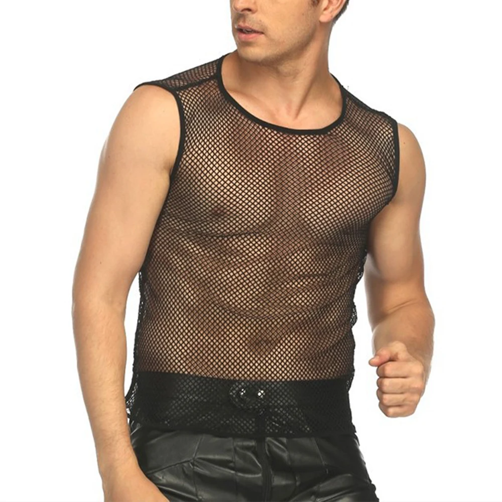 Men Tank Top Mesh Fishnet String Vest Sleeveless See Through Slim Sport Shirts Erotic Tops Clubwear For Sexy Muscle Male T Shirt
Men Tank Top Mesh Fishnet String Vest Sleeveless See Through Slim Sport Shirts Erotic Tops Clubwear For Sexy Muscle Male T Shirt