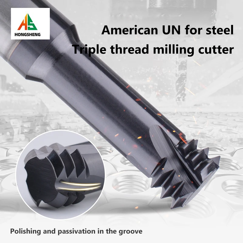 American UN 3 Tooth Thread Milling Cutter Tungsten Carbide Steel CNC Machining 60 Degree UNF UNC UNS 1/8 1/4 5/16 3/8 7/16 1/2
American UN 3 Tooth Thread Milling Cutter Tungsten Carbide Steel CNC Machining 60 Degree UNF UNC UNS 1/8 1/4 5/16 3/8 7/16 1/2