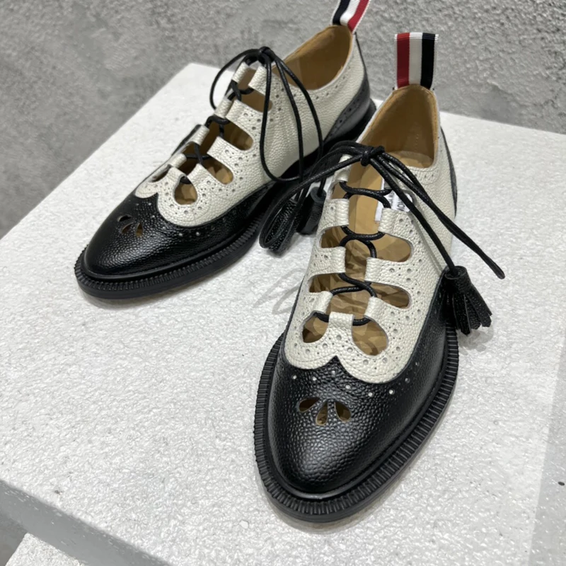 TB THOM Genuine Leather Shoes High-quality Women Color Matching Low-heeled Leather Shoes Casual Porous Design Lacing Dress Shoes
TB THOM Genuine Leather Shoes High-quality Women Color Matching Low-heeled Leather Shoes Casual Porous Design Lacing Dress Shoes