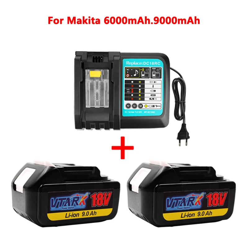 WIth Charger BL1860 Rechargeable Battery 18 V 6-9mAh Lithium Ion for Makita 18v Battery 6ah BL1840 BL1850 BL1830 BL1860B LXT400
WIth Charger BL1860 Rechargeable Battery 18 V 6-9mAh Lithium Ion for Makita 18v Battery 6ah BL1840 BL1850 BL1830 BL1860B LXT400
