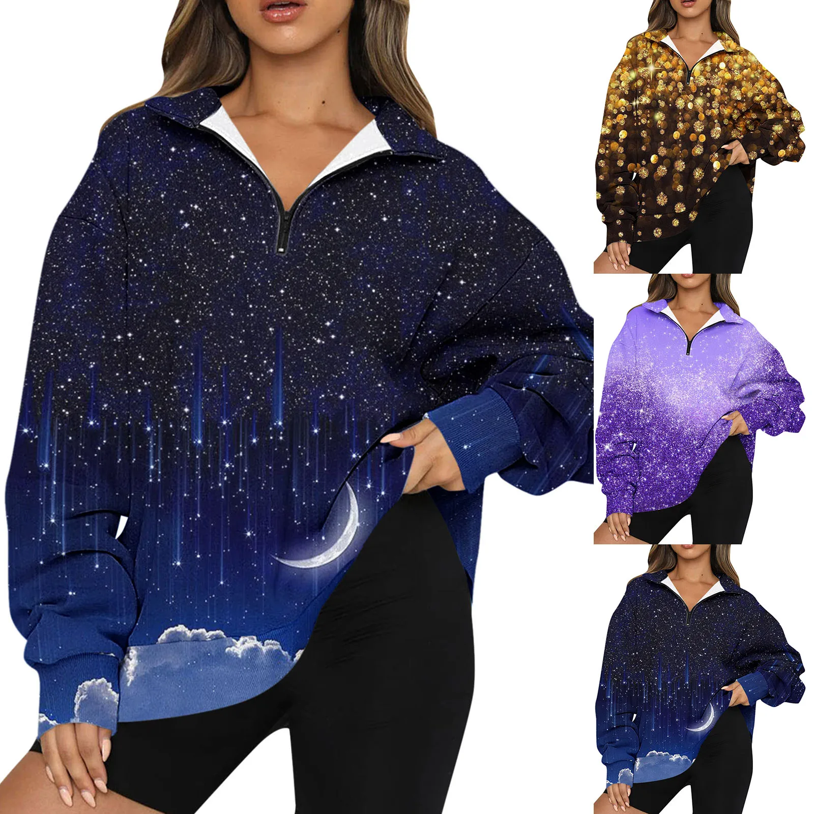 Womens Oversized Half Zip Pullover Long Sleeve BlingBling Extra Long Sweatshirt Hoodie Sweater Solid Zipper Hooded Warm Coat
Womens Oversized Half Zip Pullover Long Sleeve BlingBling Extra Long Sweatshirt Hoodie Sweater Solid Zipper Hooded Warm Coat