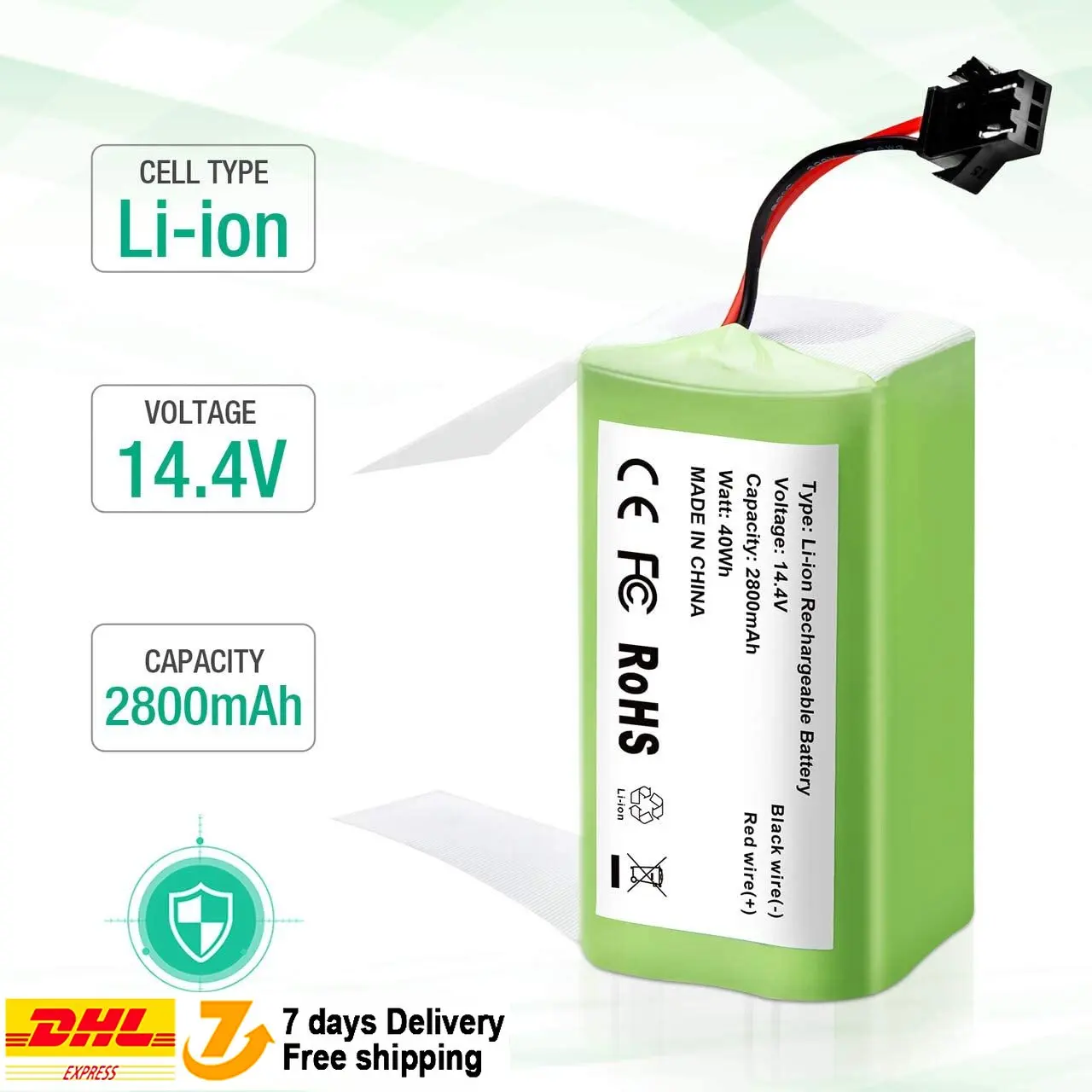14.4V 2600mAh 18650 Replacement Battery for Conga Excellence 990 Ecovacs Deebot N79S N79 DN622 Eufy Robovac 11 11S 12 15C 15S
14.4V 2600mAh 18650 Replacement Battery for Conga Excellence 990 Ecovacs Deebot N79S N79 DN622 Eufy Robovac 11 11S 12 15C 15S