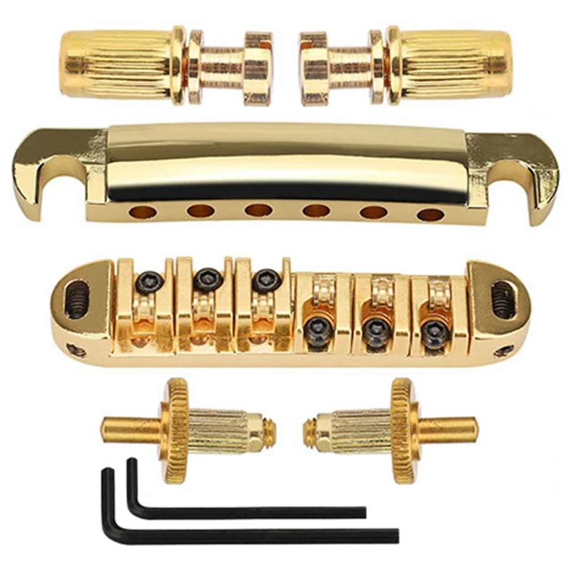 1 Set Of 6 Strings Guitar Tune-O-Matic Bridge and Tailpiece with Posts for Les Paul SG LP Electric Guitar,Gold
1 Set Of 6 Strings Guitar Tune-O-Matic Bridge and Tailpiece with Posts for Les Paul SG LP Electric Guitar,Gold