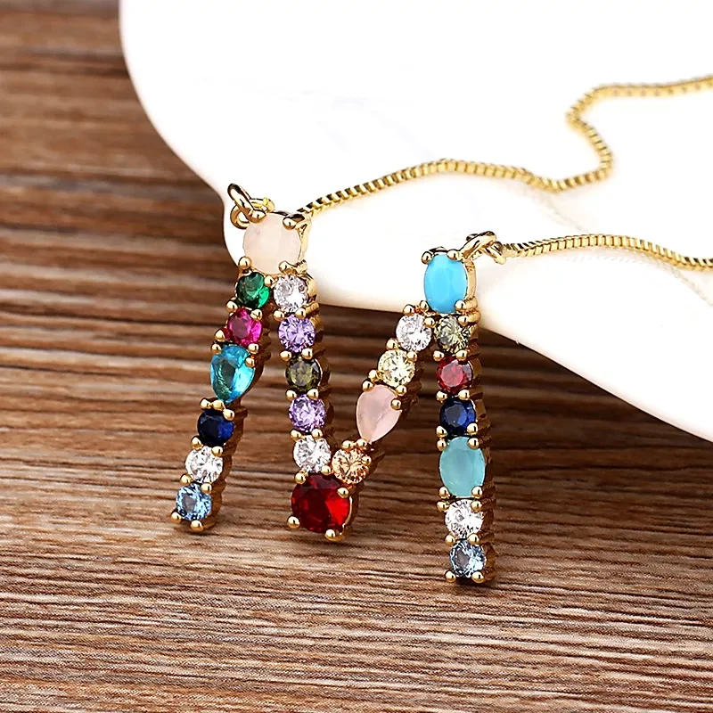 Quality Women Girl Initial Letter Necklace Gold 26 Letters Charm Necklaces Pendants Copper CZ Jewelry Personal Necklace
Quality Women Girl Initial Letter Necklace Gold 26 Letters Charm Necklaces Pendants Copper CZ Jewelry Personal Necklace
