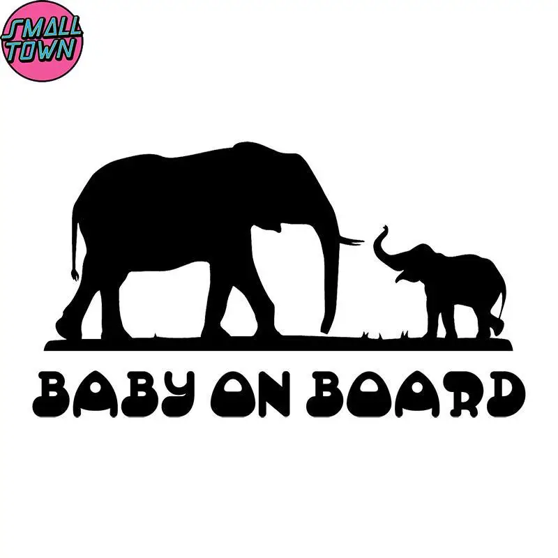 Small Town 16.8X9.4CM Cute Elephant With Baby Cartoon Car Sticker BABY ON BOARD Car Decoration Accessories C25-0223
Small Town 16.8X9.4CM Cute Elephant With Baby Cartoon Car Sticker BABY ON BOARD Car Decoration Accessories C25-0223