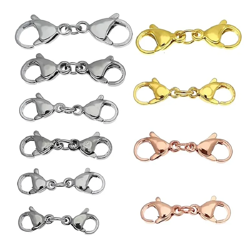 5Pcs Stainless Steel Lobster Claw Clasps Necklace Extension End Double Hooks Connectors For Diy Bracelet Jewelry Making Supplies
5Pcs Stainless Steel Lobster Claw Clasps Necklace Extension End Double Hooks Connectors For Diy Bracelet Jewelry Making Supplies