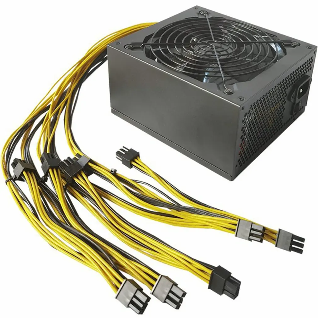 

1800W 2000W ATX 12V 180-264V BTC ETH Mining Machine Special mute power supply 6PIN*10 For Bitcoin Various mining machines