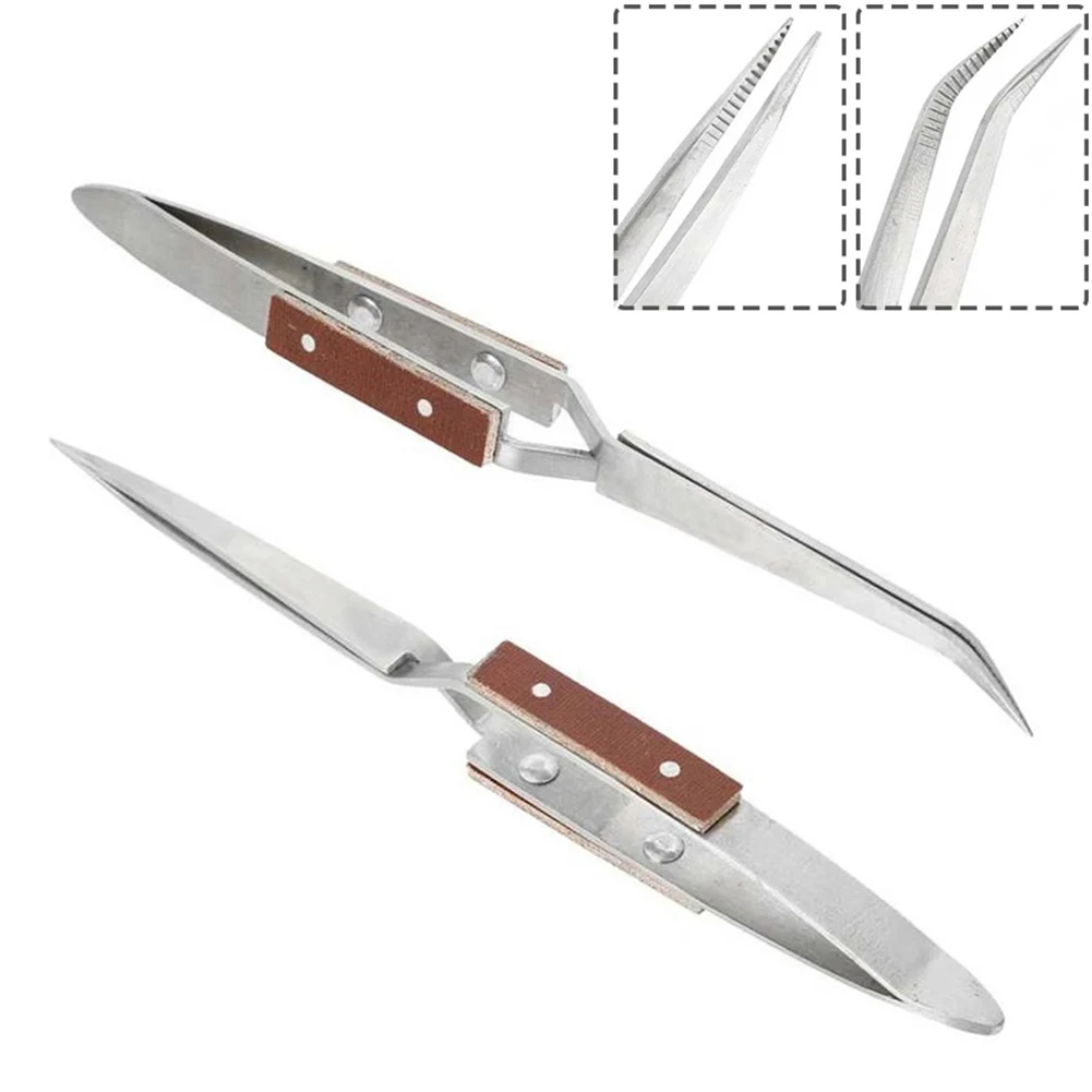 150/160mm Stainless Steel Tweezers Straight Curved Pick-Up Tools Cross-Locking Jewelry Soldering Craft Repair Hand Tool
150/160mm Stainless Steel Tweezers Straight Curved Pick-Up Tools Cross-Locking Jewelry Soldering Craft Repair Hand Tool