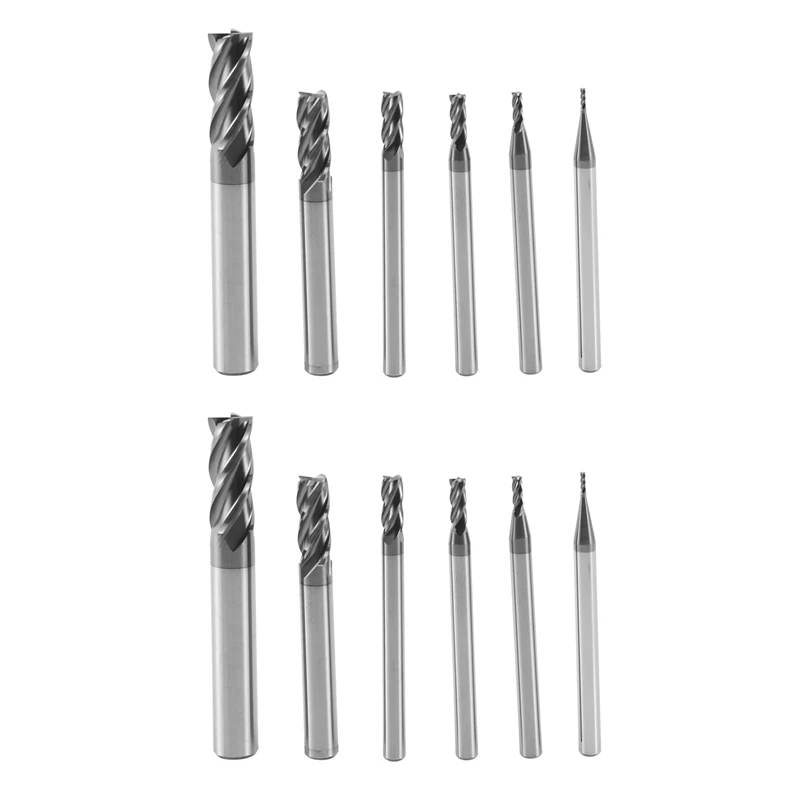 12Pcs 4 Flutes End Mills Set For Steels Square CNC Carbide Milling Cutter Spiral Router Bits Dia(1 2 3 4 6 8Mm)
12Pcs 4 Flutes End Mills Set For Steels Square CNC Carbide Milling Cutter Spiral Router Bits Dia(1 2 3 4 6 8Mm)