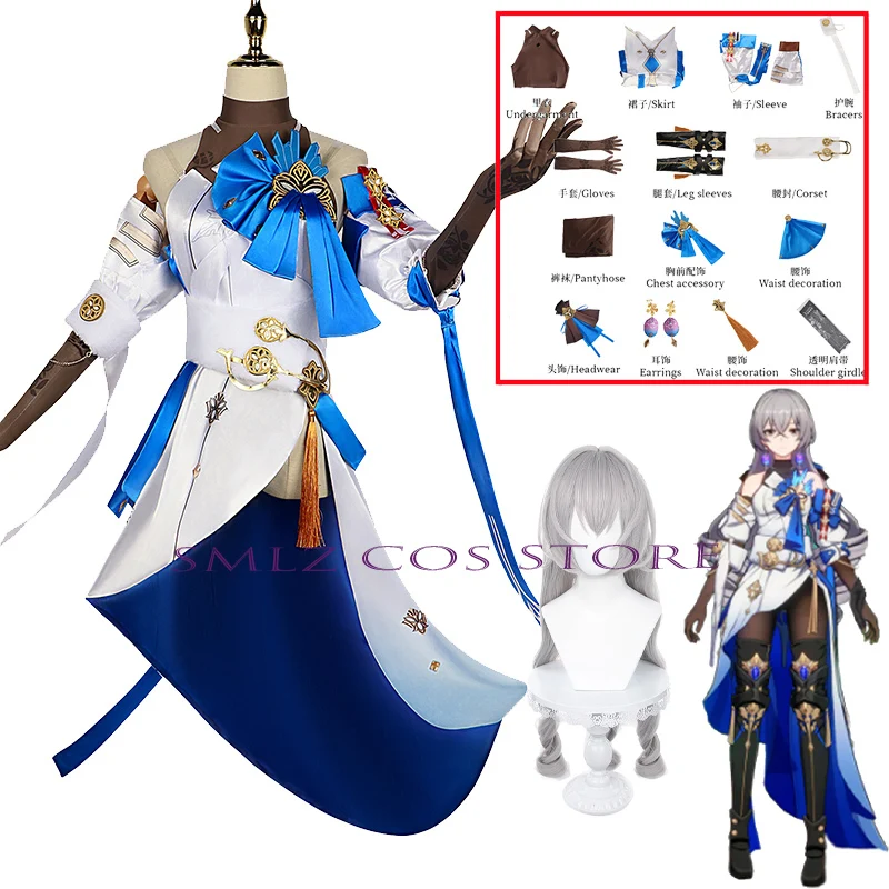 Honkai Star Rail Cospaly Anime Bronya Rand Costume Dress Uniform Wig Accessory Set Halloween Party Outfit for Woman 
Honkai Star Rail Cospaly Anime Bronya Rand Costume Dress Uniform Wig Accessory Set Halloween Party Outfit for Woman