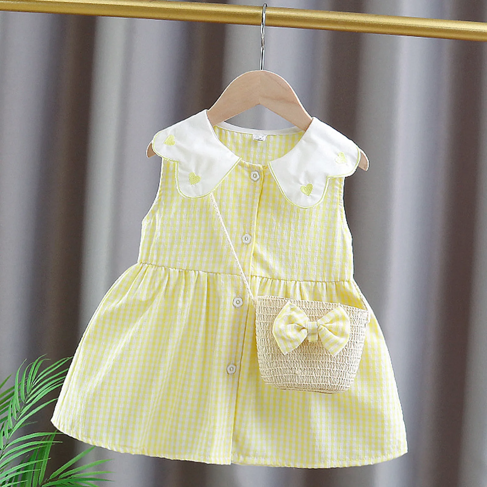 Toddler Baby Kids Girl Sleeveless Plaid Heart Print Princess Dress Bag Outfits First Birthday Dress Girl 
Toddler Baby Kids Girl Sleeveless Plaid Heart Print Princess Dress Bag Outfits First Birthday Dress Girl