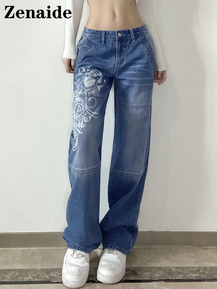 Zenaide 2022 Goth Print Baggy Jeans Aesthetic Y2K Low Waist Cargo Pants Blue Vintage Fashion Casual Wide Leg Denim Women Black
Zenaide 2022 Goth Print Baggy Jeans Aesthetic Y2K Low Waist Cargo Pants Blue Vintage Fashion Casual Wide Leg Denim Women Black
