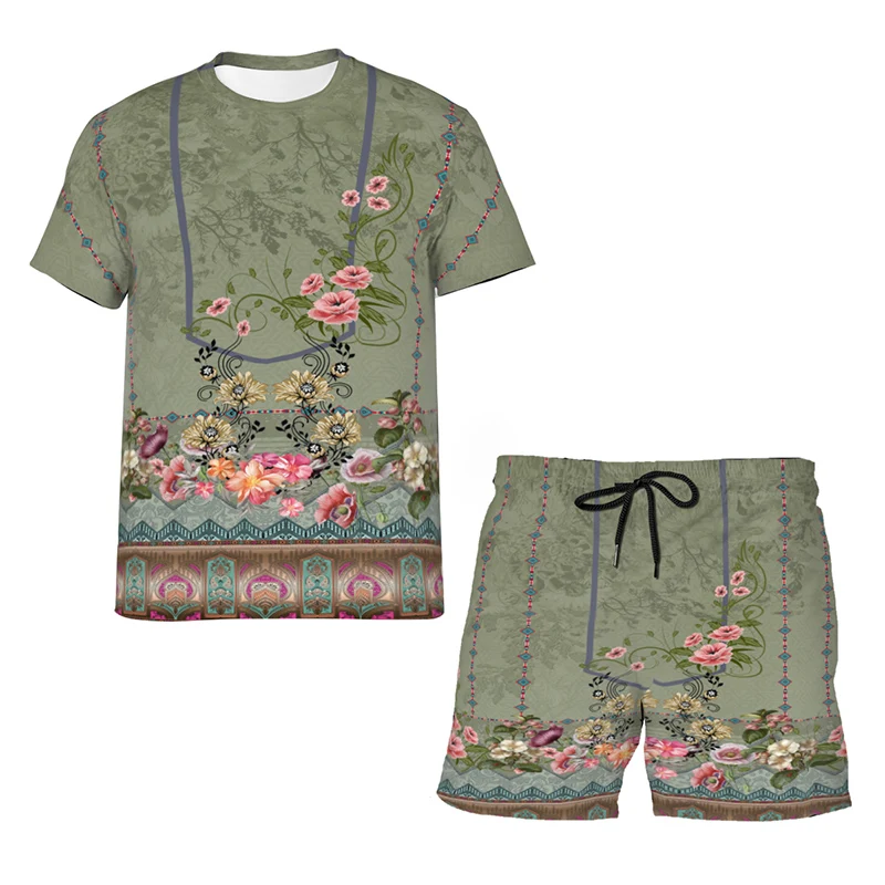 2022 New Fashion Womens Flowers and Plants Printed Outfits Summer Casual T-shirt and Shorts Classic Ladies Daily Sports 2pcs Set
2022 New Fashion Womens Flowers and Plants Printed Outfits Summer Casual T-shirt and Shorts Classic Ladies Daily Sports 2pcs Set