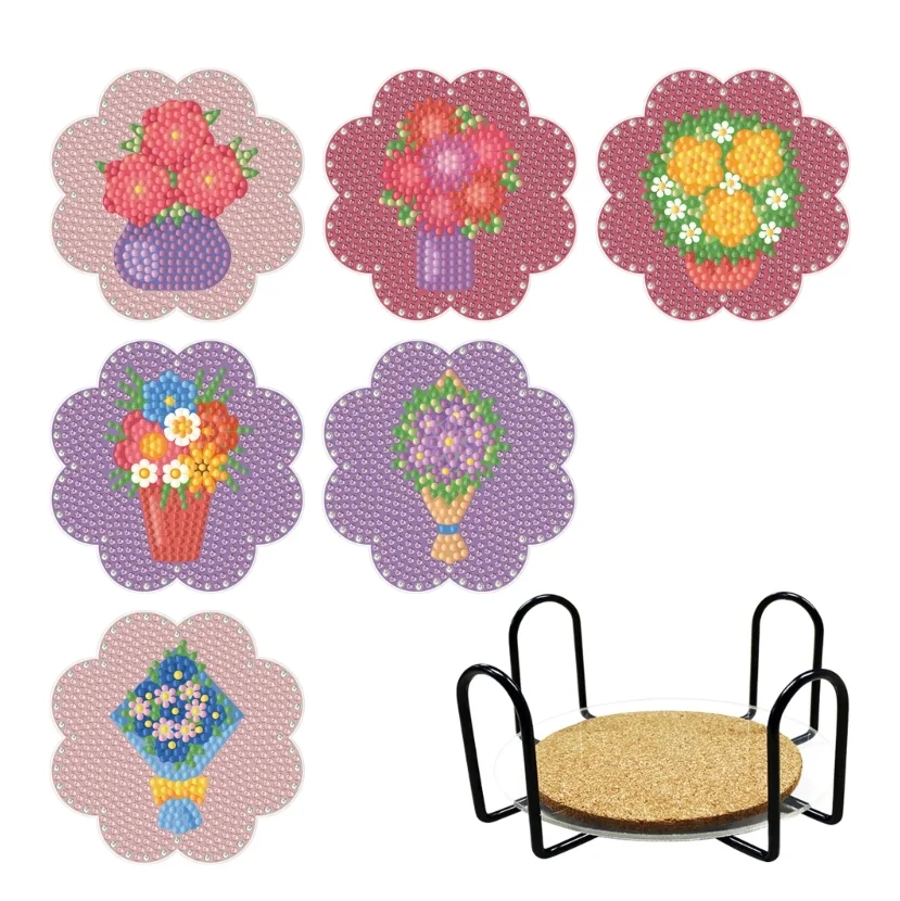 Flower Round Coasters DIY Heat Resistant Reusable Coffee Table Diamonds Coasters Acrylic Insulation Pad Craft 6Pcs
Flower Round Coasters DIY Heat Resistant Reusable Coffee Table Diamonds Coasters Acrylic Insulation Pad Craft 6Pcs