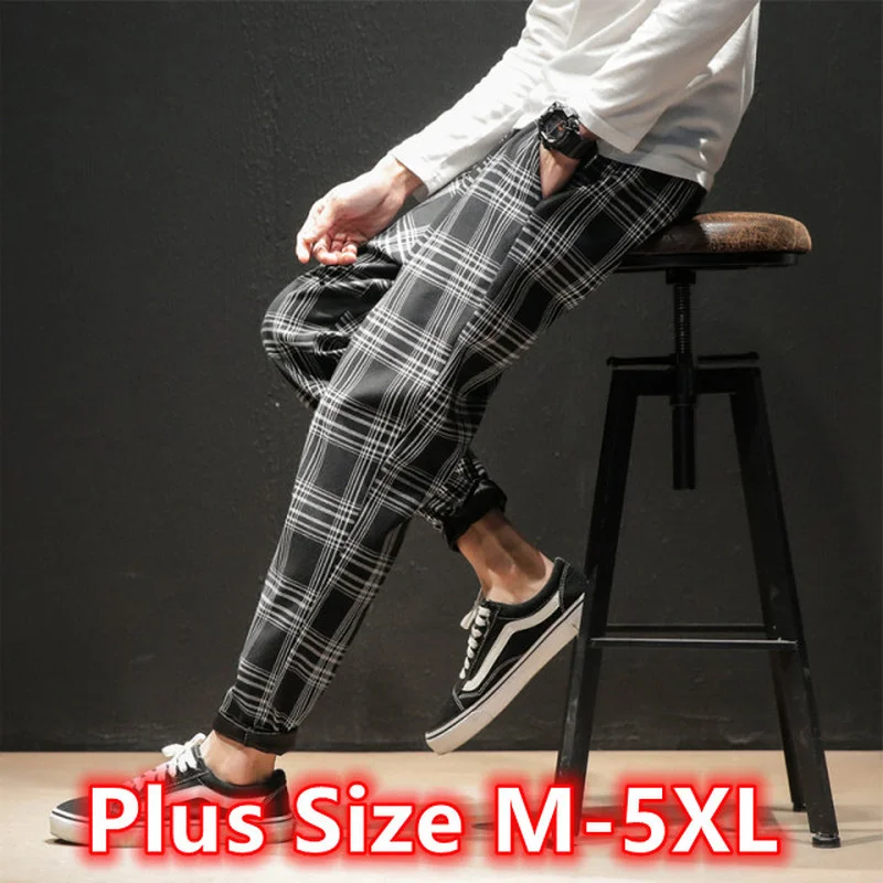 2022 Japanese Streerwear Men Plaid Pants Spring Summer Slim Man Casual Trousers Korean Male Harem Pants Plus Size Pants 4XL 5XL
2022 Japanese Streerwear Men Plaid Pants Spring Summer Slim Man Casual Trousers Korean Male Harem Pants Plus Size Pants 4XL 5XL