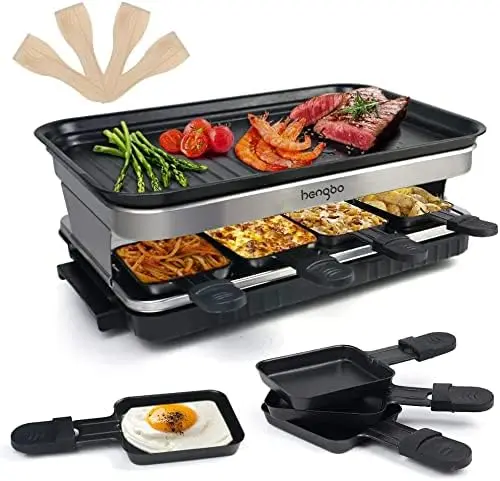 Grills Indoor Raclette Machine Raclette Cheese Grill Kitchen Cooker Smokeless Grill for 6 8 Person, 8 Non-Stick Mini Grill Pans
Grills Indoor Raclette Machine Raclette Cheese Grill Kitchen Cooker Smokeless Grill for 6 8 Person, 8 Non-Stick Mini Grill Pans