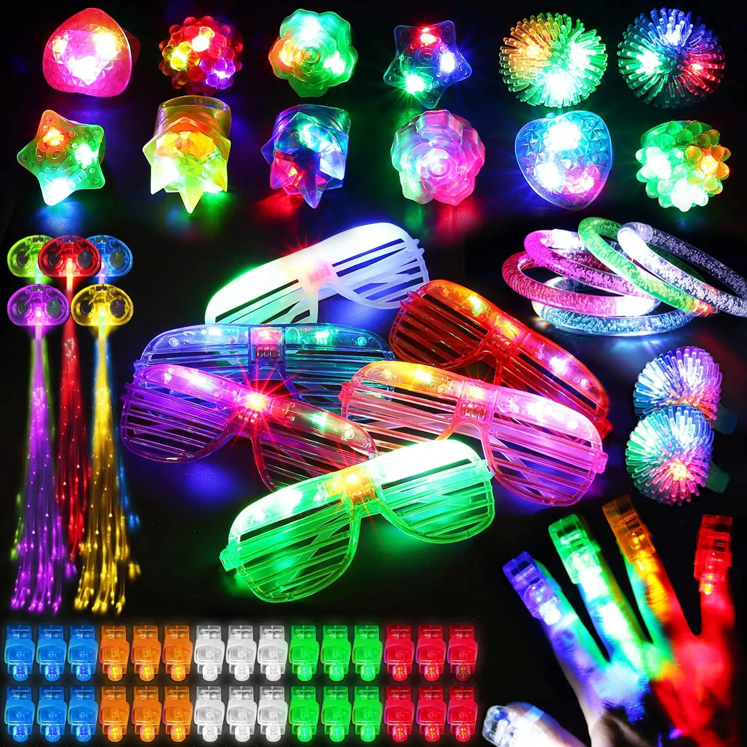 78PCS LED Light Up Toy Party Favors Glow In The Dark Party Supplies Bulk For Adult Kids Birthday Halloween With 50 Finger Light 
78PCS LED Light Up Toy Party Favors Glow In The Dark Party Supplies Bulk For Adult Kids Birthday Halloween With 50 Finger Light