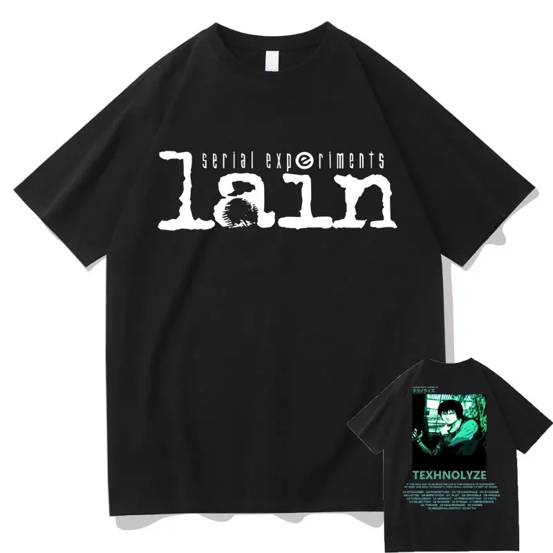 Anime Cartoon Texhnolyze Serial Experiments Lain Double Sided Print T Shirt Manga Science Fiction Tees Men Women Casual Tshirt
Anime Cartoon Texhnolyze Serial Experiments Lain Double Sided Print T Shirt Manga Science Fiction Tees Men Women Casual Tshirt