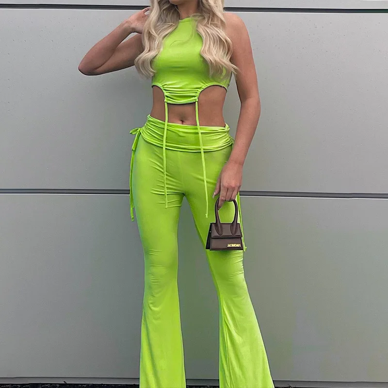 Y2K 2021 Fall Fashion Green Corset Top Two Pieces Women‘s Trousers Sets Elasticity Top Wide Leg Pants Sports Suits Base Clothing
Y2K 2021 Fall Fashion Green Corset Top Two Pieces Women‘s Trousers Sets Elasticity Top Wide Leg Pants Sports Suits Base Clothing