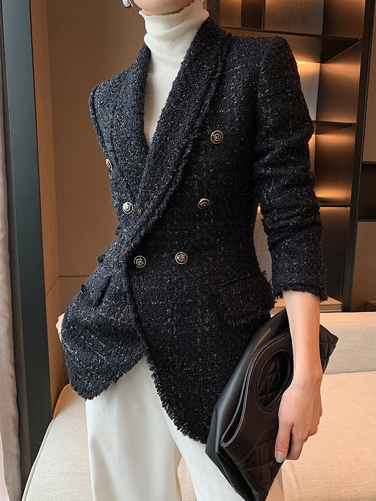 2023 autumn new style small fragrant black temperament wool small suit jacket women's self-cultivation suit blouse
2023 autumn new style small fragrant black temperament wool small suit jacket women's self-cultivation suit blouse