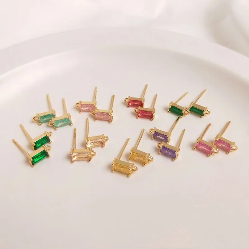 1Pair Inlaid Rectangular Natural Zircon 925 Silver Needle Ear Studs Piercing Jewelry DIY Earring Jewelry Making Accessories 
1Pair Inlaid Rectangular Natural Zircon 925 Silver Needle Ear Studs Piercing Jewelry DIY Earring Jewelry Making Accessories