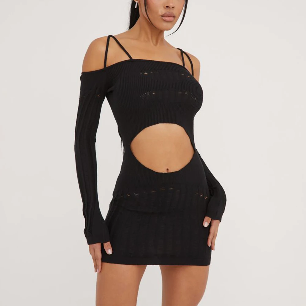 Domlulu Hollow Out Party Sexy Knitted Dress Sweater Women Worn-out Outfit Off Shoulder Bodycon Mini Dress Nightclub Long Sleeve
Domlulu Hollow Out Party Sexy Knitted Dress Sweater Women Worn-out Outfit Off Shoulder Bodycon Mini Dress Nightclub Long Sleeve