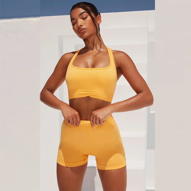 Sports Fitness Beauty Back Bra High Waist Shorts Two-piece Newest Ladies Fashion Running Elastic Woman Sport Outfit Yoga Set
Sports Fitness Beauty Back Bra High Waist Shorts Two-piece Newest Ladies Fashion Running Elastic Woman Sport Outfit Yoga Set