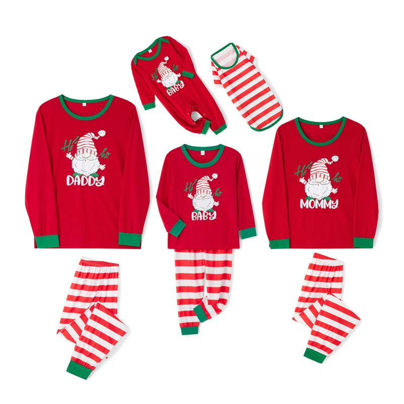 Christmas Matching Outfits Pajamas Sleepwear Santa Print Long Sleeved Tops Stripe Trousers/ Jumpsuit/ Dog Clothes
Christmas Matching Outfits Pajamas Sleepwear Santa Print Long Sleeved Tops Stripe Trousers/ Jumpsuit/ Dog Clothes