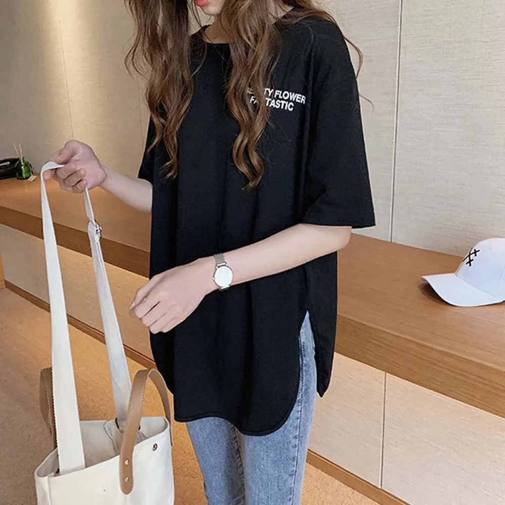 Женская футболка с коротким рукавом, с буквенным принтом
Женская футболка с коротким рукавом, с буквенным принтом