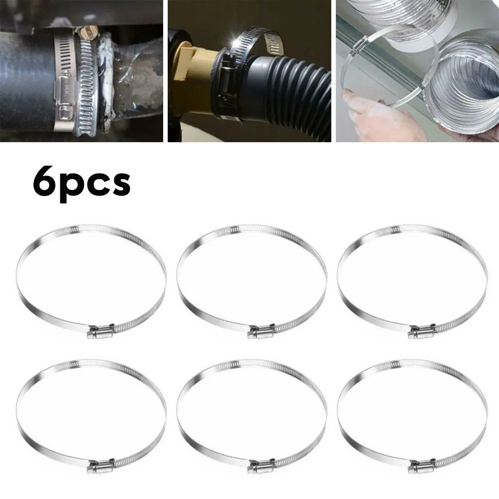 6pcs 6 Inch Hose Clips Adjustable Drive Hose Clamp Fuel Line Worm Size Clip Hoop Fasterner 141-165mm For Automotives
6pcs 6 Inch Hose Clips Adjustable Drive Hose Clamp Fuel Line Worm Size Clip Hoop Fasterner 141-165mm For Automotives
