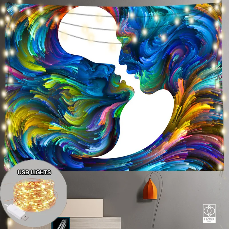 Psychedelic Abstract Couple Tapestry with Lights Hippie Boho Decorativelarge Fabric Wall Tapestries Kawaii Room Decor Aesthetic
Psychedelic Abstract Couple Tapestry with Lights Hippie Boho Decorativelarge Fabric Wall Tapestries Kawaii Room Decor Aesthetic
