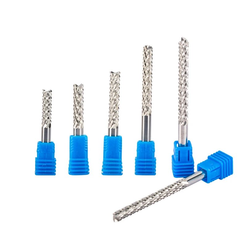 

10PCS Corn Teeth Milling Cutter 3.175/4/6mm SHK Carbide Tungsten PCB End Mill Bits Engraving Machine CNC Router PVC Cutting Tool