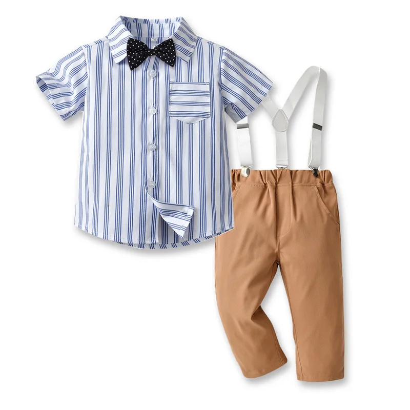 Baby Boy Gentleman Clothes Set Summer Suit for Toddler Striped Shirt with Bow Tie+Suspender Shorts Formal Newborn Boys Clothes
Baby Boy Gentleman Clothes Set Summer Suit for Toddler Striped Shirt with Bow Tie+Suspender Shorts Formal Newborn Boys Clothes