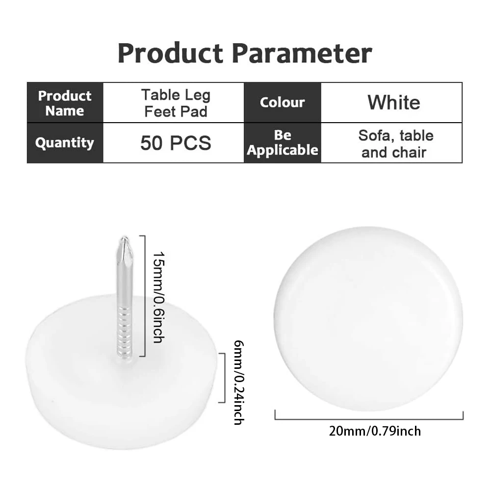 50 Pcs Furniture Nylon Silicone Sliders Nail Bedroom Cabinets Accessories Chair SofaTable Floor Protectors Nail Furniture Pads
50 Pcs Furniture Nylon Silicone Sliders Nail Bedroom Cabinets Accessories Chair SofaTable Floor Protectors Nail Furniture Pads