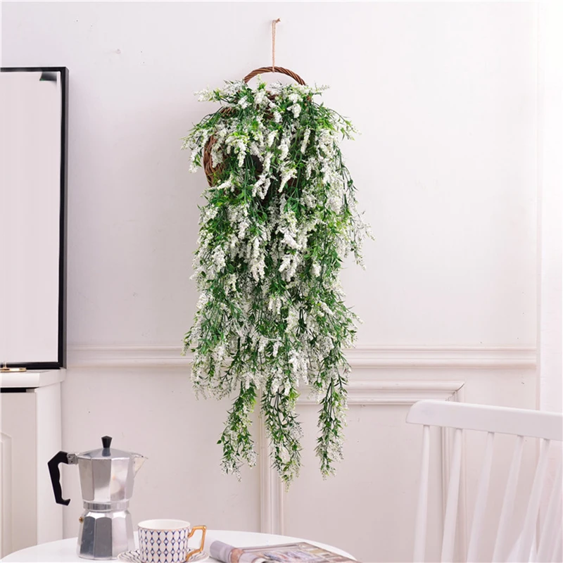 Balcony Artificial Flower Vine Household Indoor Lavender Leaves Plant Wall Hanging Wedding Decoration Convenient Useful
Balcony Artificial Flower Vine Household Indoor Lavender Leaves Plant Wall Hanging Wedding Decoration Convenient Useful