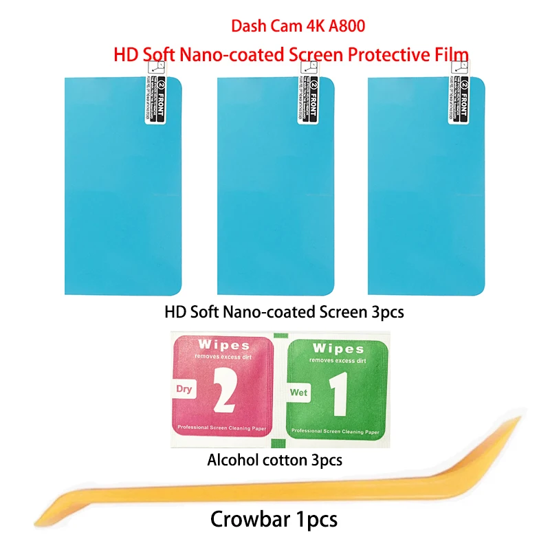 for 70Mai Dash Cam 4K A800 HD Soft Nano-coated Screen Protective for 70Mai Dash Cam Film Nano proof Film 3pcs
for 70Mai Dash Cam 4K A800 HD Soft Nano-coated Screen Protective for 70Mai Dash Cam Film Nano proof Film 3pcs