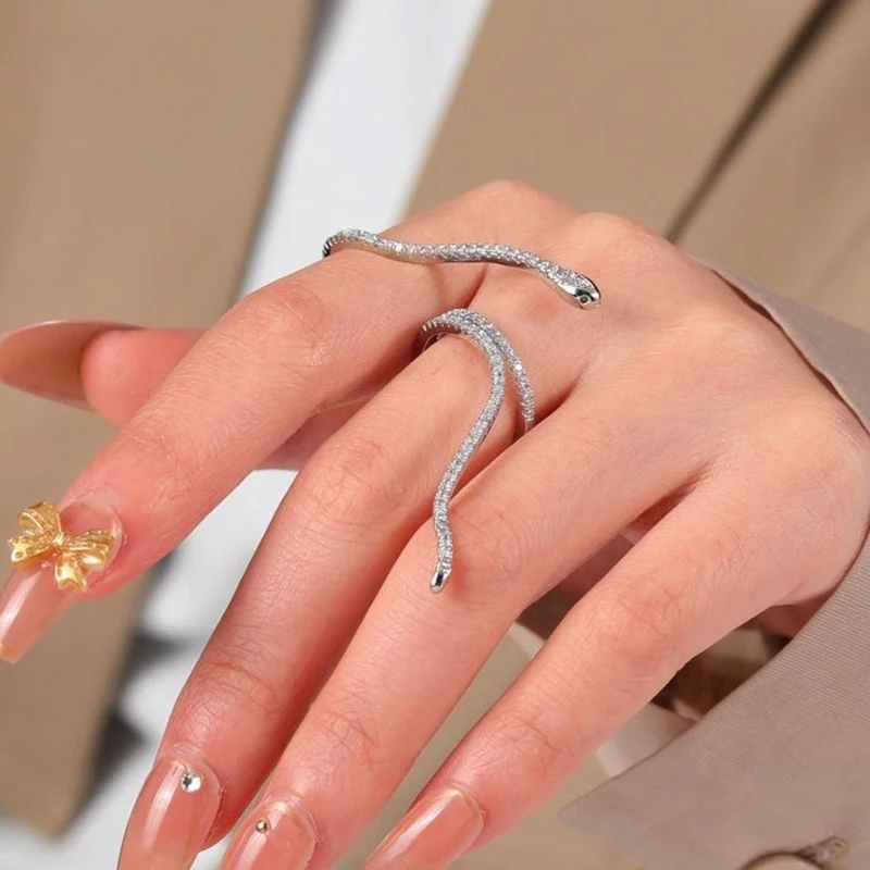 Fashion Statement Gold Color Cubic Zirconia Snake Ring for Women Open Adjustable CZ Finger Rings 
Fashion Statement Gold Color Cubic Zirconia Snake Ring for Women Open Adjustable CZ Finger Rings