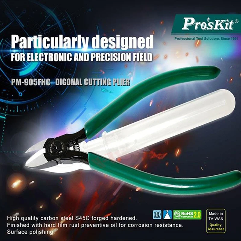 

Pro'skit PM-905FHC diagonal plier Electronic wire cutting pliers high precision diagonal pliers + set crumb pipe anti-bounce