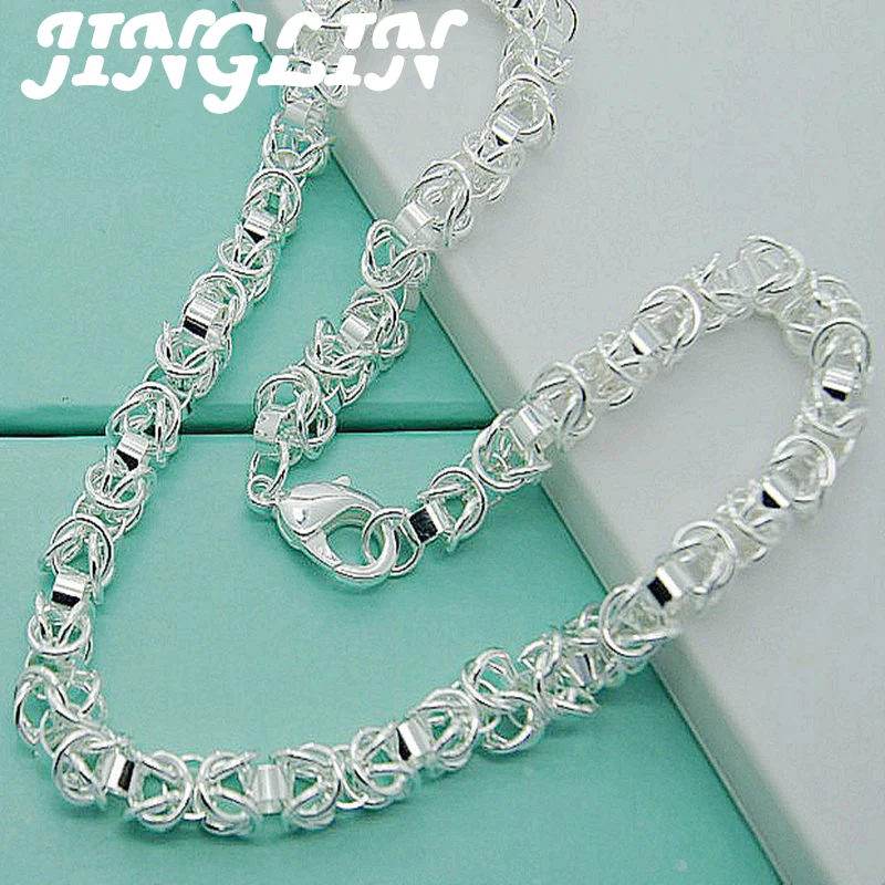 JINGLIN 925 Sterling Silver 7mm 20 inches Chain Necklaces For Men Women Fashion Statement Necklace Party Jewelry
JINGLIN 925 Sterling Silver 7mm 20 inches Chain Necklaces For Men Women Fashion Statement Necklace Party Jewelry
