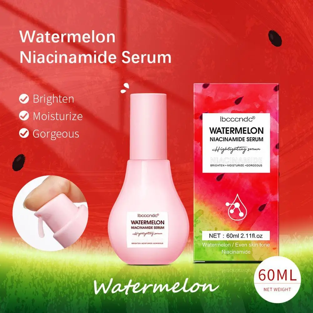 60ml Watermelon Glow Niacinamide Dew Drops Hydrating Serum Lightweight Facial Serum Priming Liquid Highlighter Facial Skincare 
60ml Watermelon Glow Niacinamide Dew Drops Hydrating Serum Lightweight Facial Serum Priming Liquid Highlighter Facial Skincare