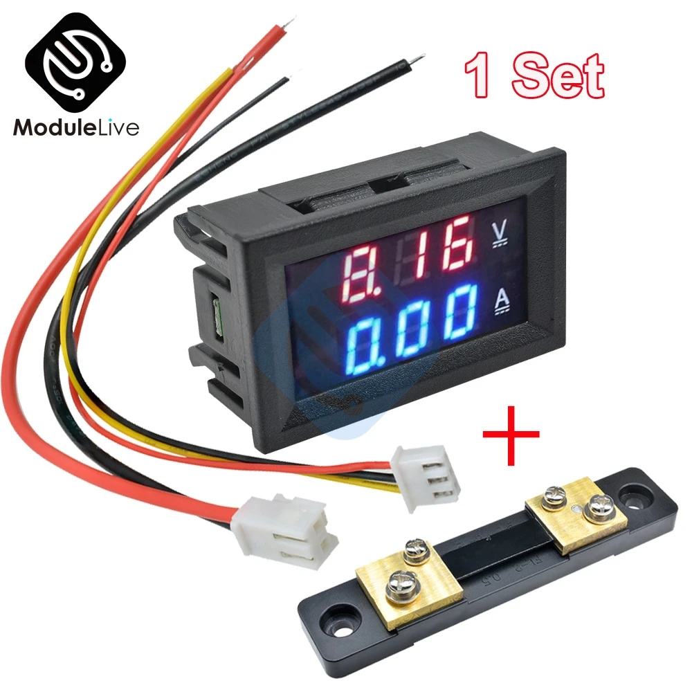 DC 100V 50A Voltmeter Ammeter Blue+Red LED Amp Dual Digital Volt Amp Meter Gauge+50A75mV FL-2 50A Shunt Voltmeter Car Module
DC 100V 50A Voltmeter Ammeter Blue+Red LED Amp Dual Digital Volt Amp Meter Gauge+50A75mV FL-2 50A Shunt Voltmeter Car Module