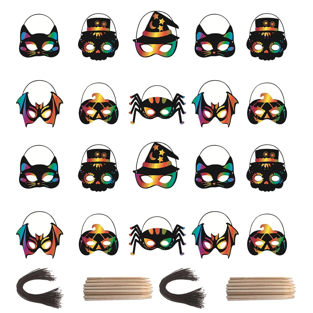 Scratch Painting Toys Paper Mask Halloween Craft DIY Kids Rainbow Party Children's
Scratch Painting Toys Paper Mask Halloween Craft DIY Kids Rainbow Party Children's