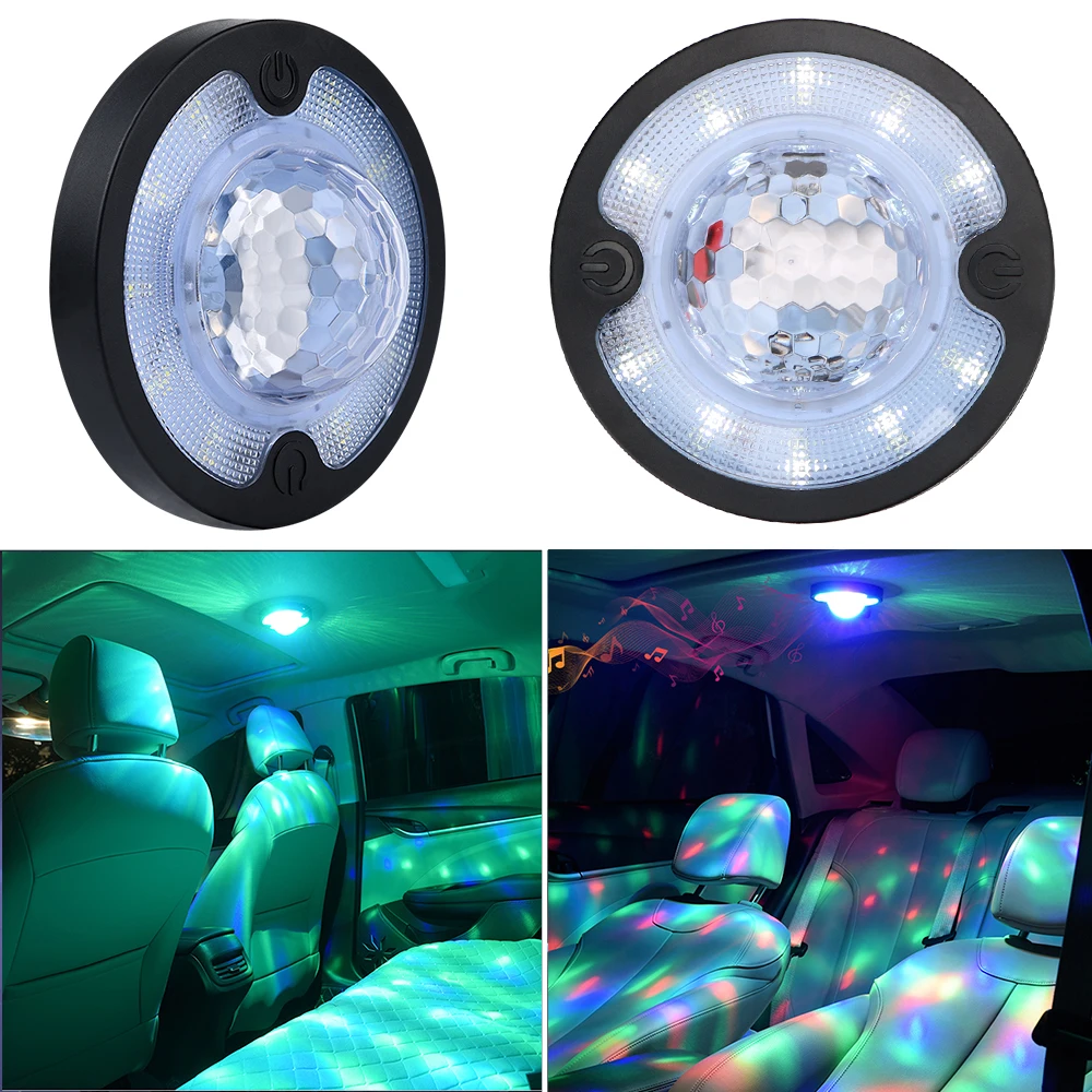Roof Magnet Ceiling Lamp Voice Control Rhythm Atmosphere Light LED Car Interior Reading Light Disco Magic Stage Effect Lights
Roof Magnet Ceiling Lamp Voice Control Rhythm Atmosphere Light LED Car Interior Reading Light Disco Magic Stage Effect Lights