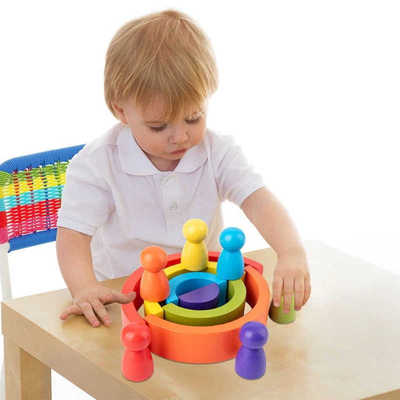 Wooden Rainbow Stacking Game Learning Toy Geometry Building Blocks for Children Color Shape Matching Kid Educational
Wooden Rainbow Stacking Game Learning Toy Geometry Building Blocks for Children Color Shape Matching Kid Educational