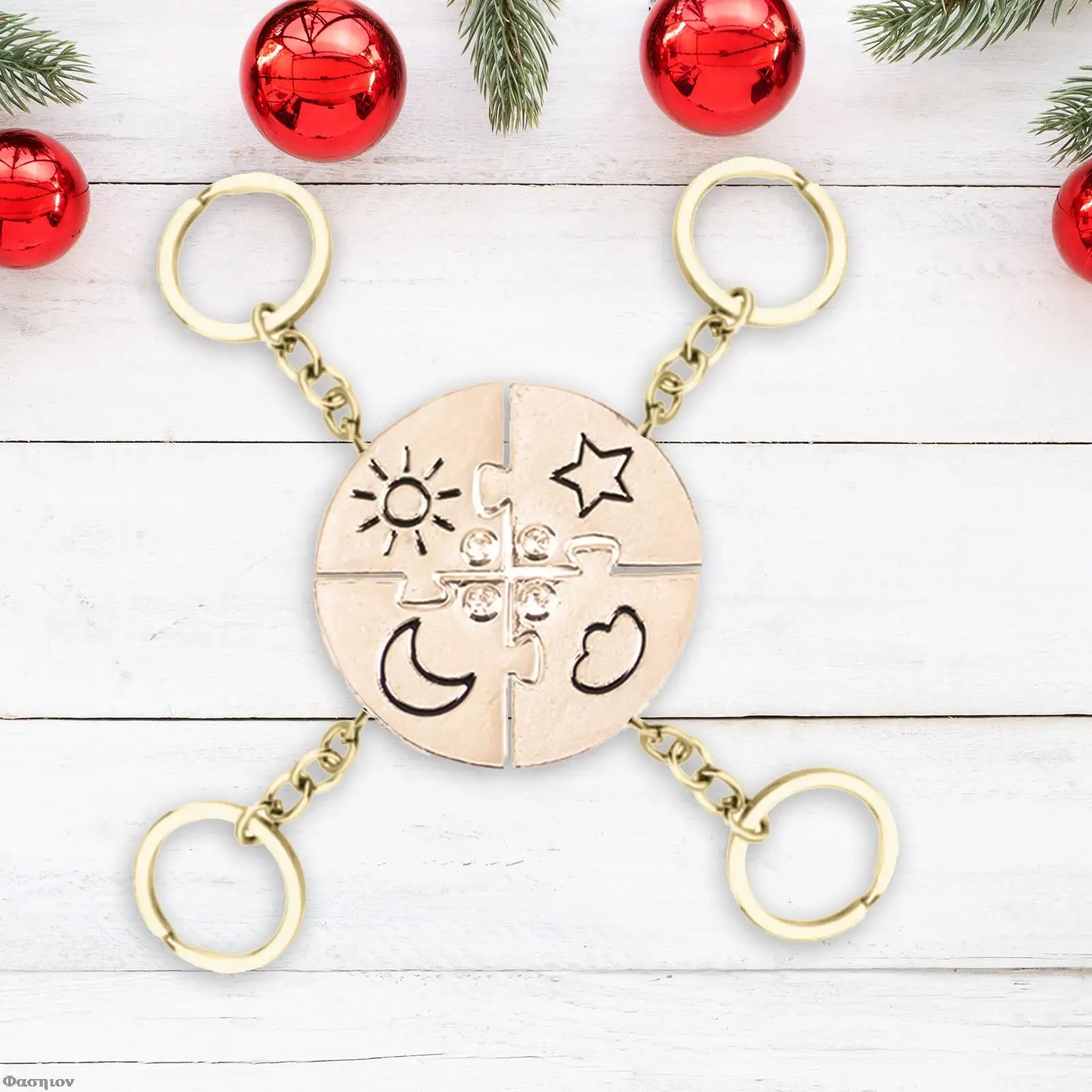 4-piece Set Best Friend Friendship keychain Sun Moon Cloud And Star Inlaid Rhinestone Stitching BFF Pendant Fashion Jewelry Gift
4-piece Set Best Friend Friendship keychain Sun Moon Cloud And Star Inlaid Rhinestone Stitching BFF Pendant Fashion Jewelry Gift